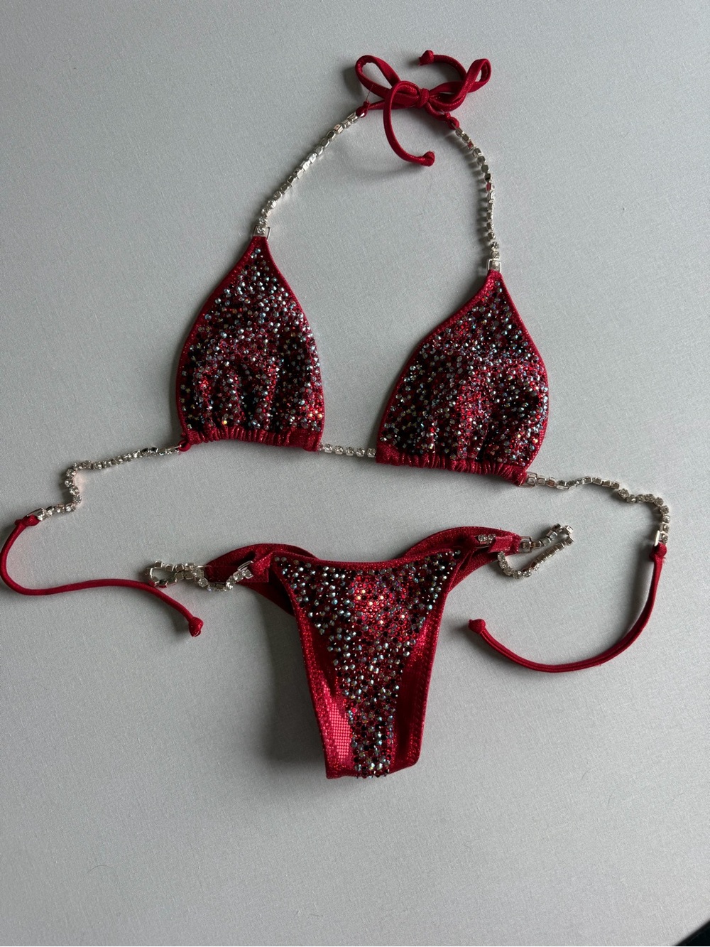 Red Toxic Angelz Competition Suit XS bottom, XL top (but fits most)